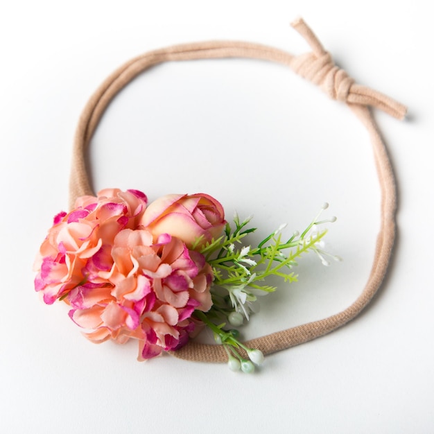 haftowany tamborek z kwiatowym wzorem